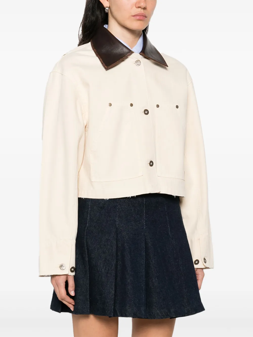 SANDRO Jack met contrasterende kraag Beige