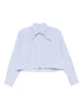 SANDRO checked cropped shirt - Blue