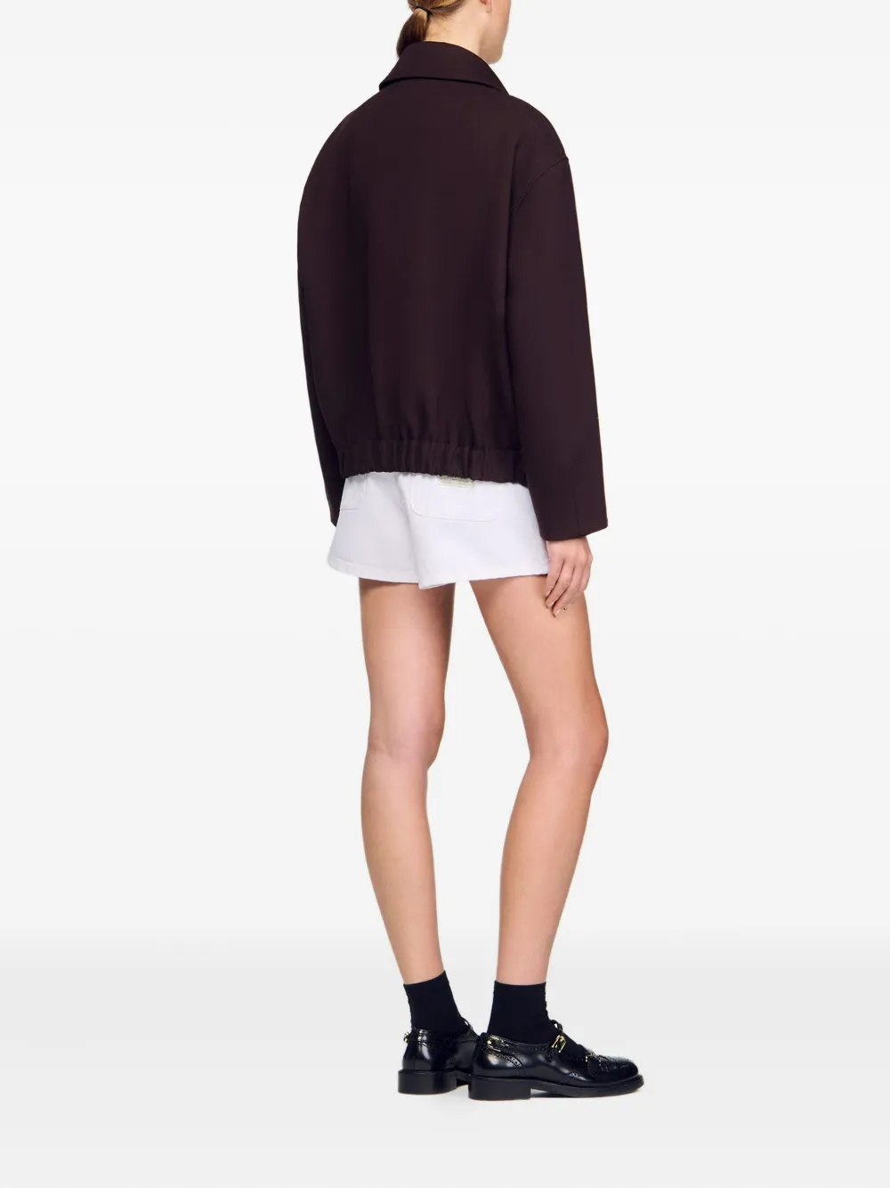 SANDRO Jack met elastische afwerking en ritssluiting Bruin