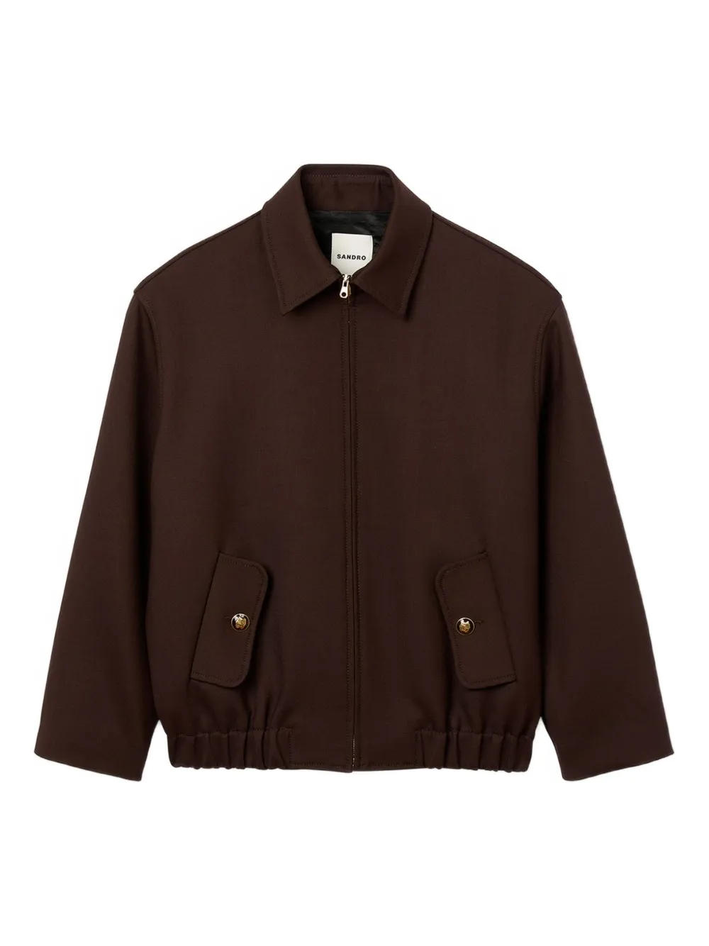 SANDRO zip-fastening elasticated-hem jacket Bruin