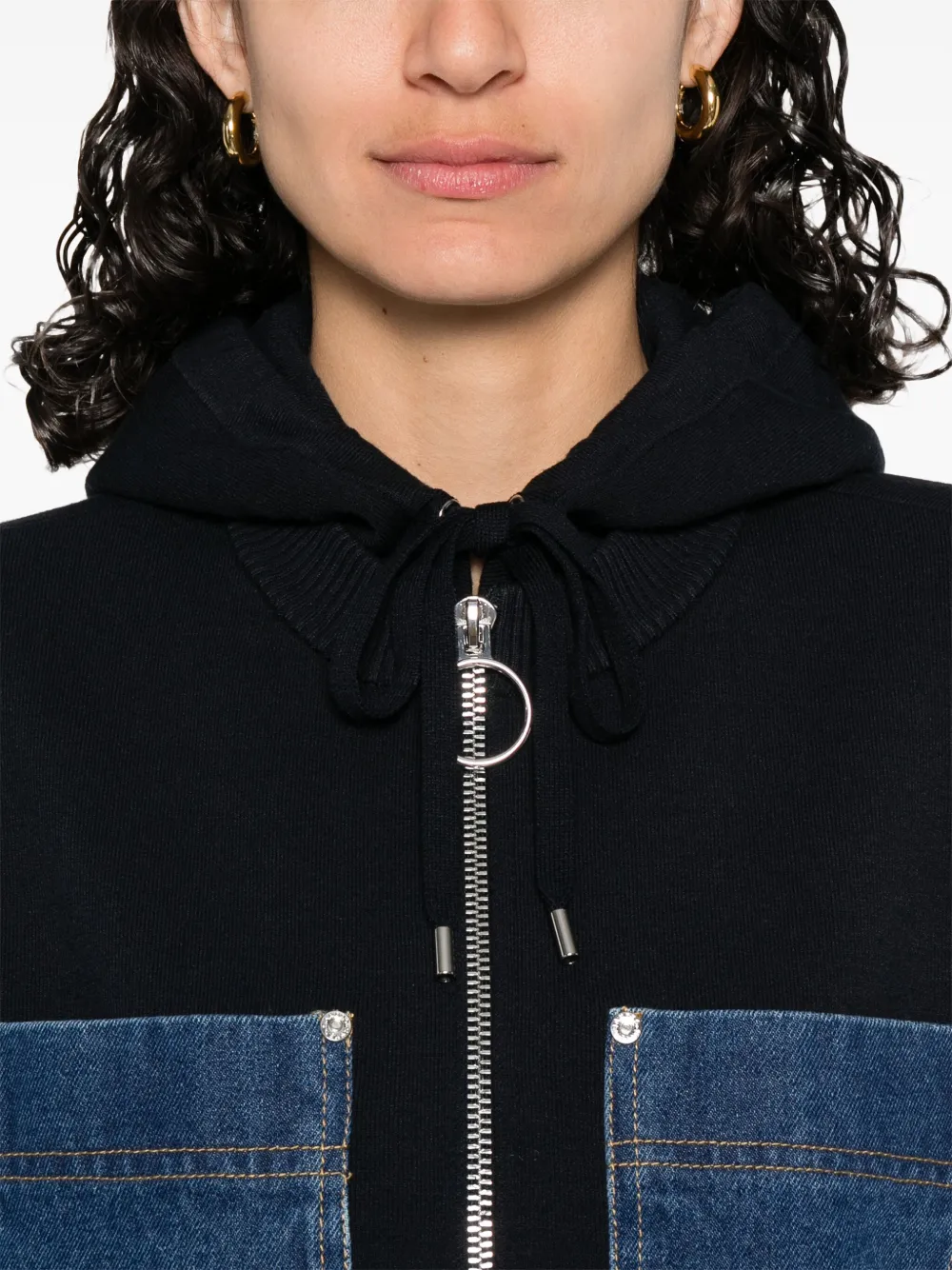 SANDRO Hoodie met rits Blauw
