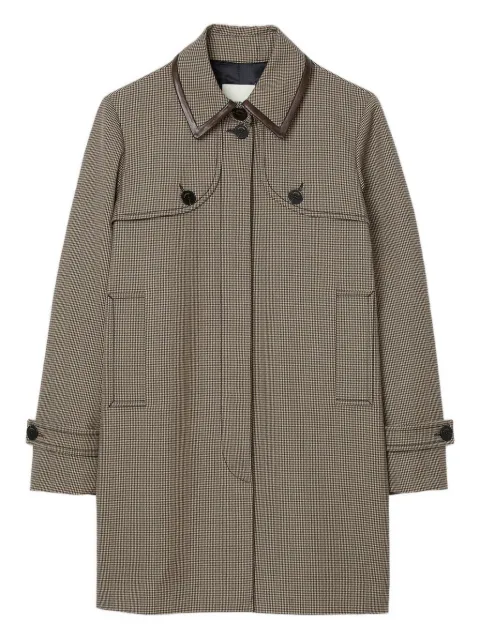 SANDRO pleated-panel single-breasted coat