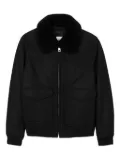 SANDRO shearling-collar jacket - Black