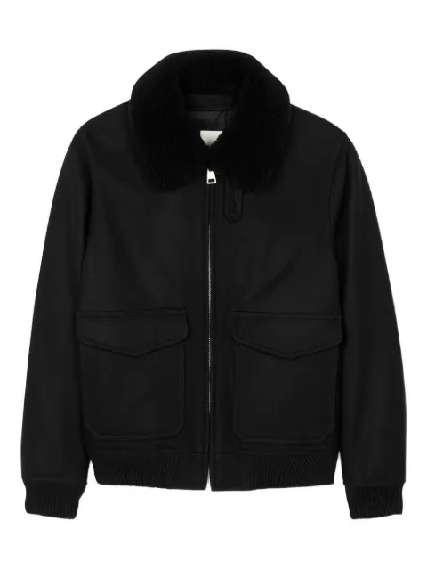 SANDRO shearling-collar jacket
