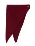 SANDRO signature-plaque wool scarf - Red