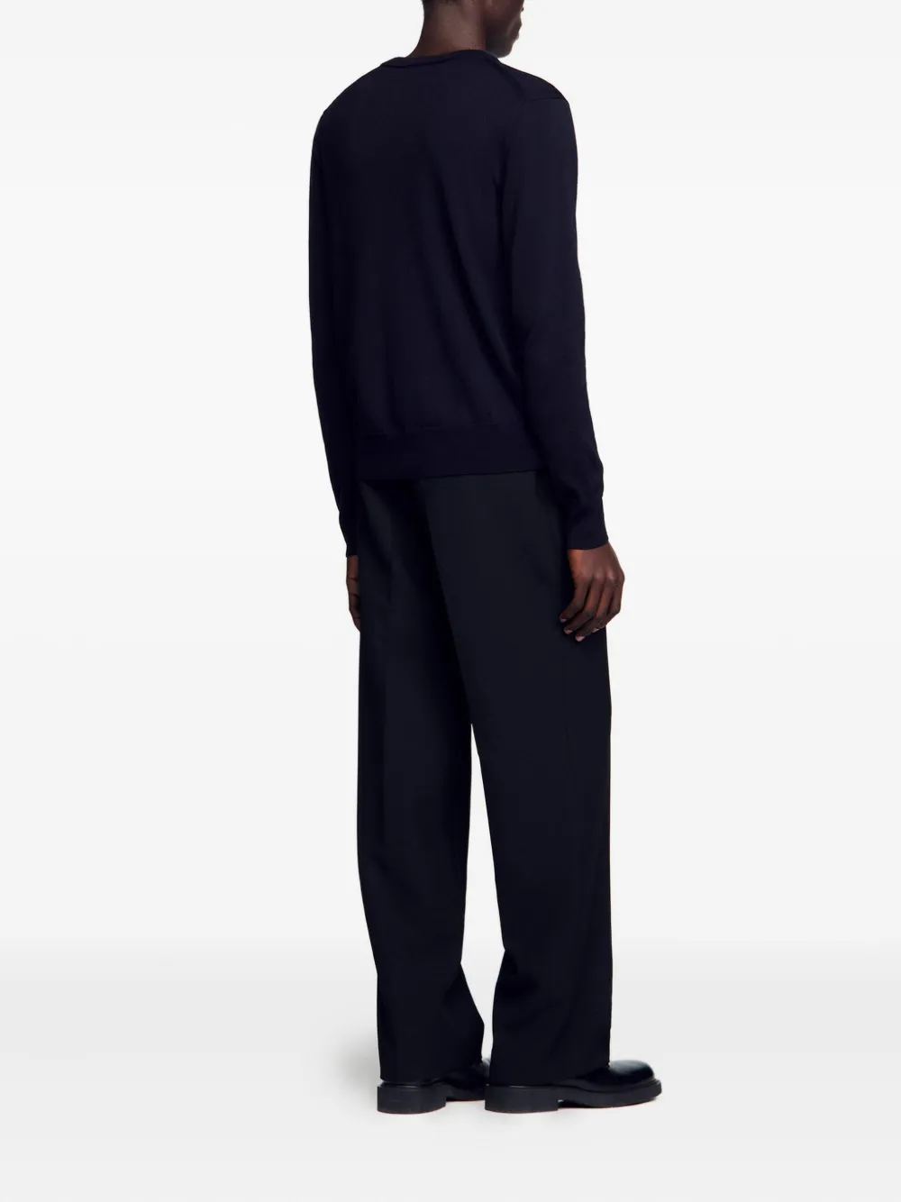 SANDRO Wollen trui met ronde hals Blauw