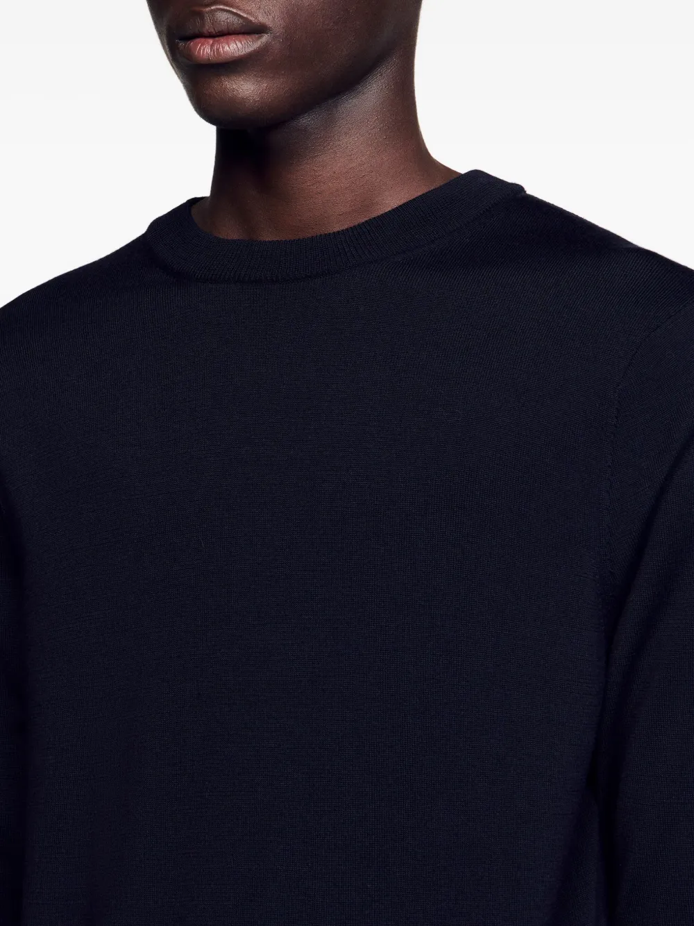 SANDRO Wollen trui met ronde hals Blauw