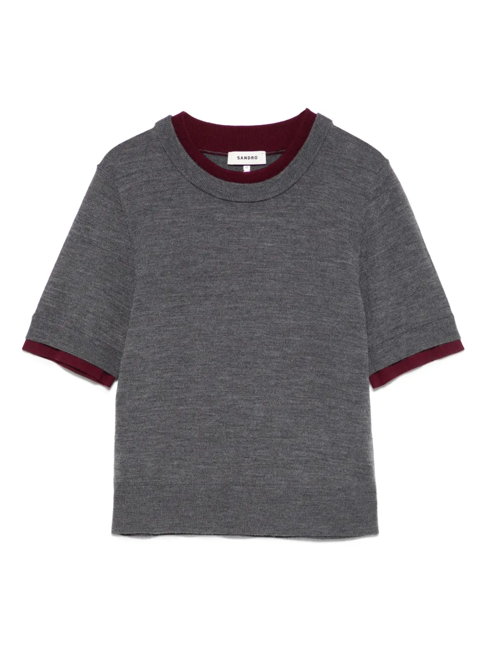 SANDRO T-shirt met contrasterende afwerking Grijs