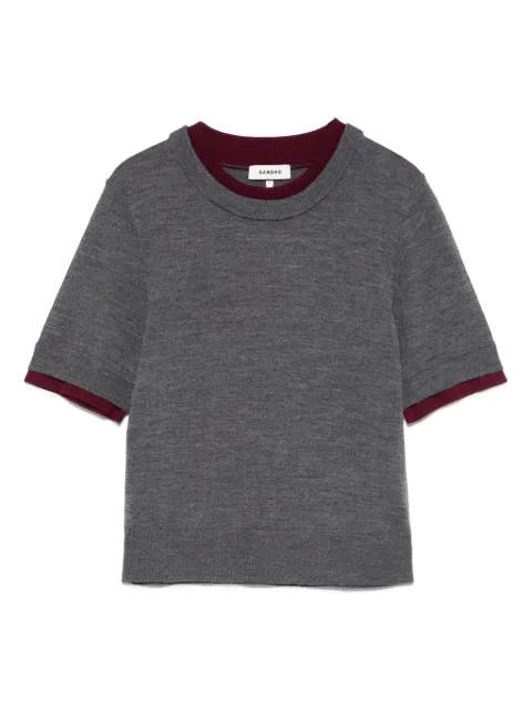 SANDRO t-shirt à bords contrastants