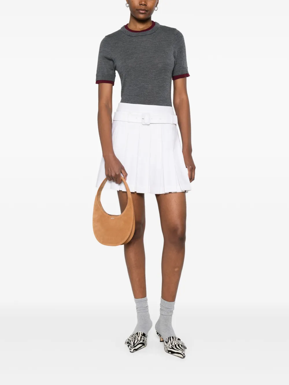 SANDRO T-shirt met contrasterende afwerking Grijs