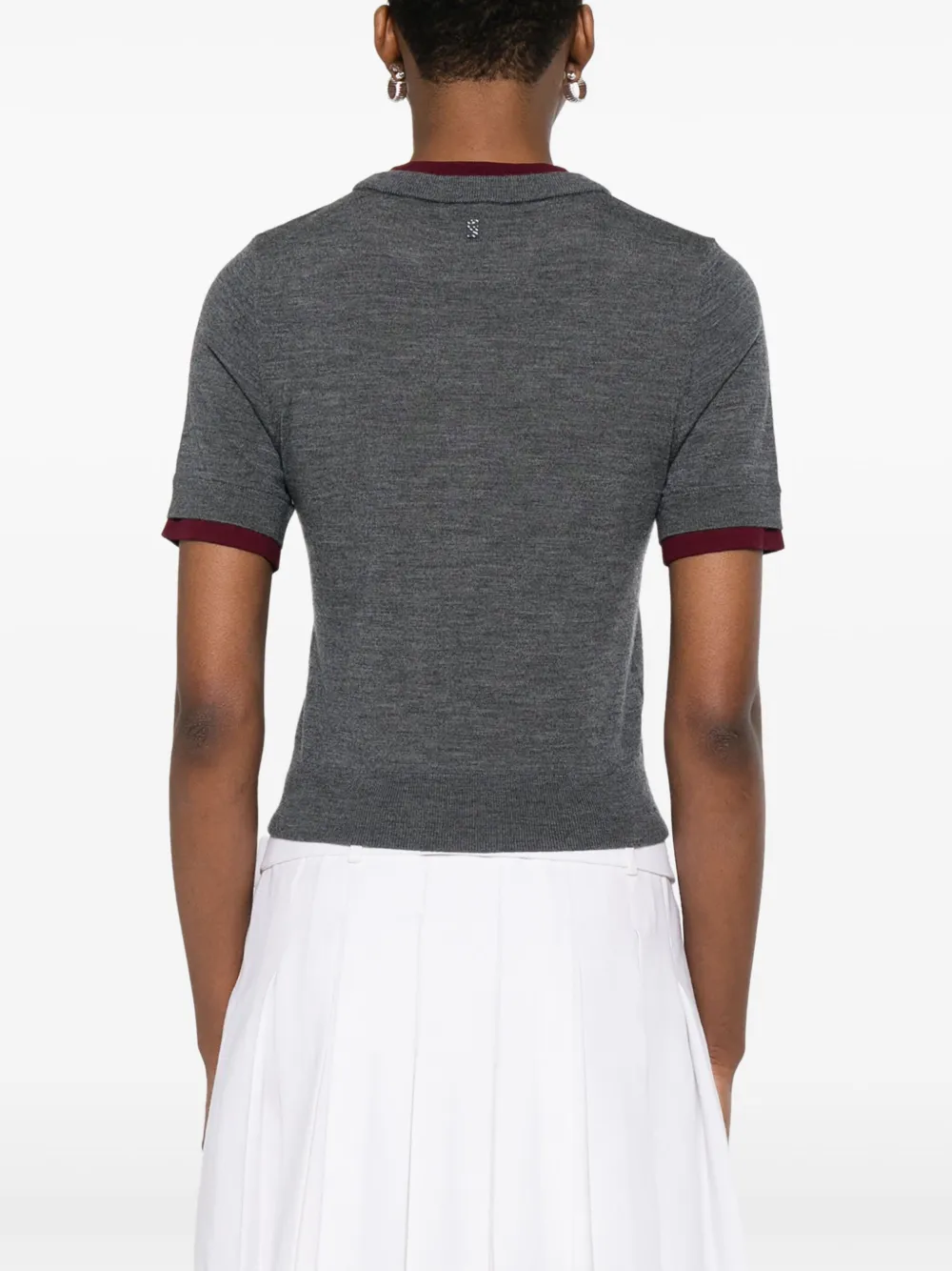 SANDRO T-shirt met contrasterende afwerking Grijs
