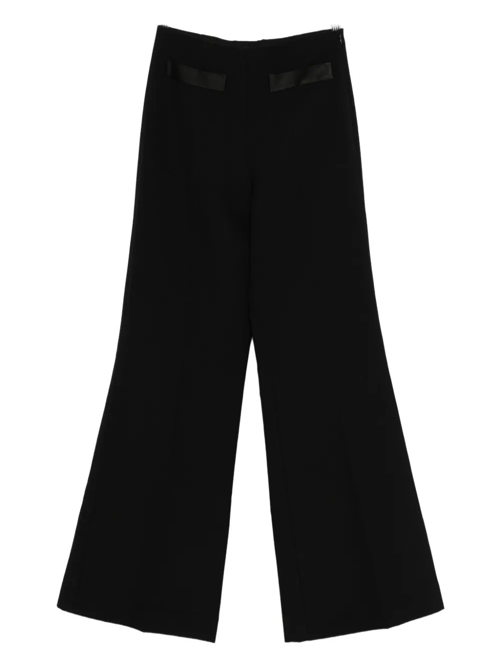 SANDRO Pantaloni svasati con inserti in raso - Nero