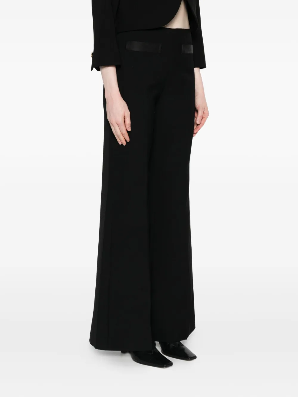 SANDRO Broek met satijnen vlakken Zwart