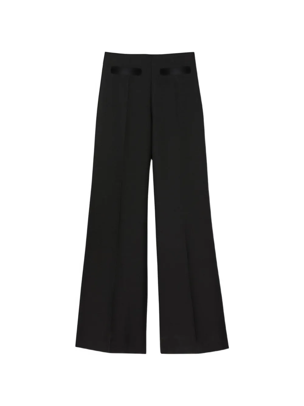SANDRO Pantaloni svasati con inserti in raso - Nero