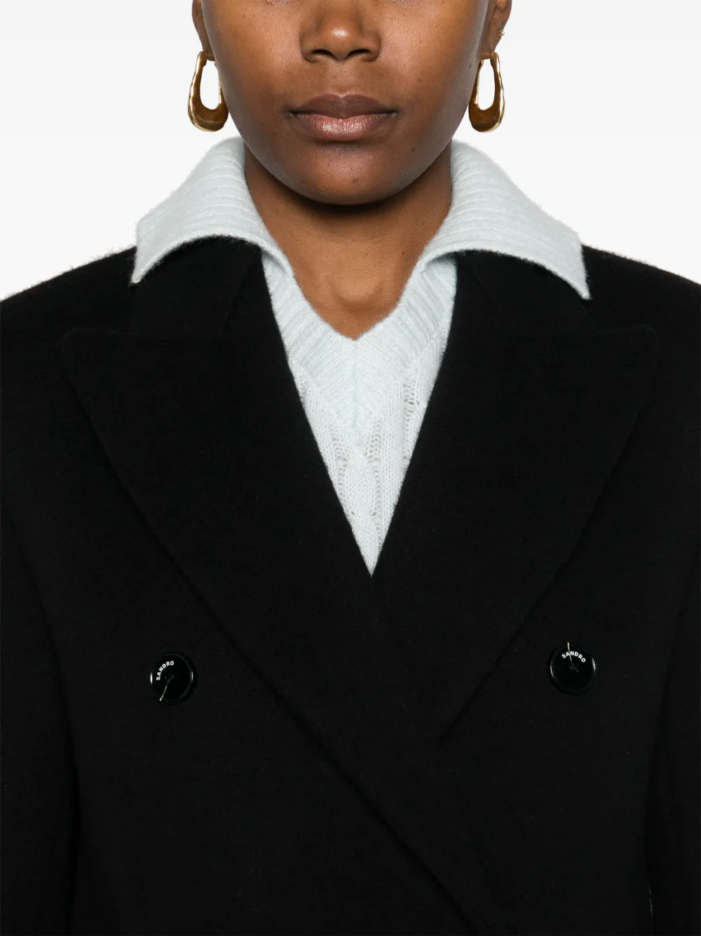 SANDRO Jas met dubbele rij knopen Zwart