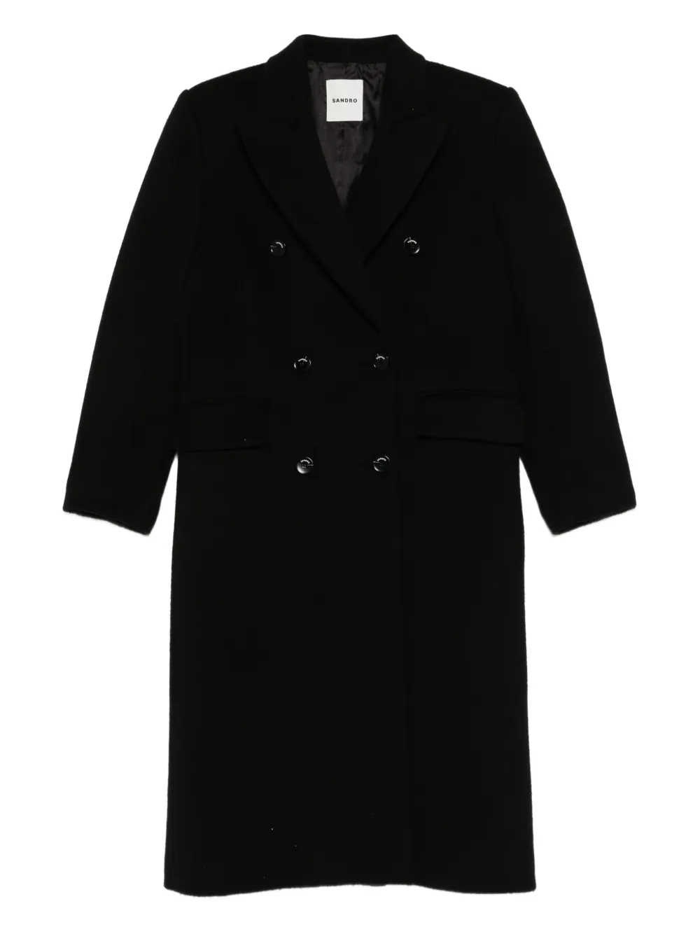 SANDRO wool-blend double-breasted coat | Black | Image 1