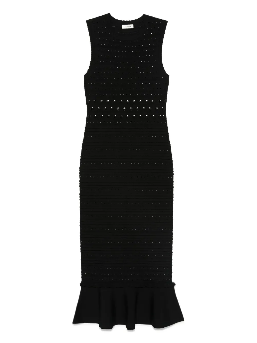 SANDRO vestido midi acampanado | negro | Image 1