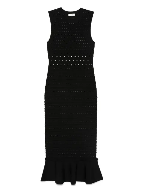 SANDRO textured-knit flared midi dress