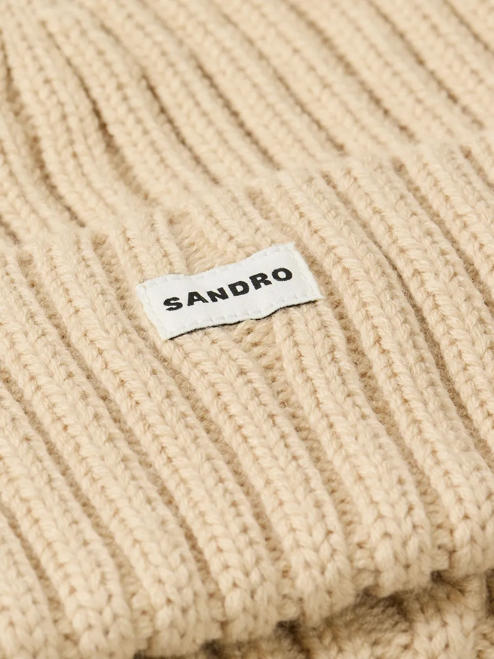 SANDRO Geribbelde muts - Beige
