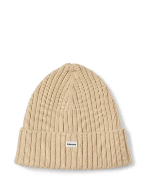 サンドロ メンズ アクセサリー 帽子 ニットキャップ Cashmere Ribbed Turn Up Beanie ニット帽 ニットキャップ メンズ バイカラーニット帽+ボアネックウォーマースヌード 2点セット メンズ