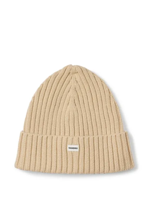 SANDRO ribbed beanie