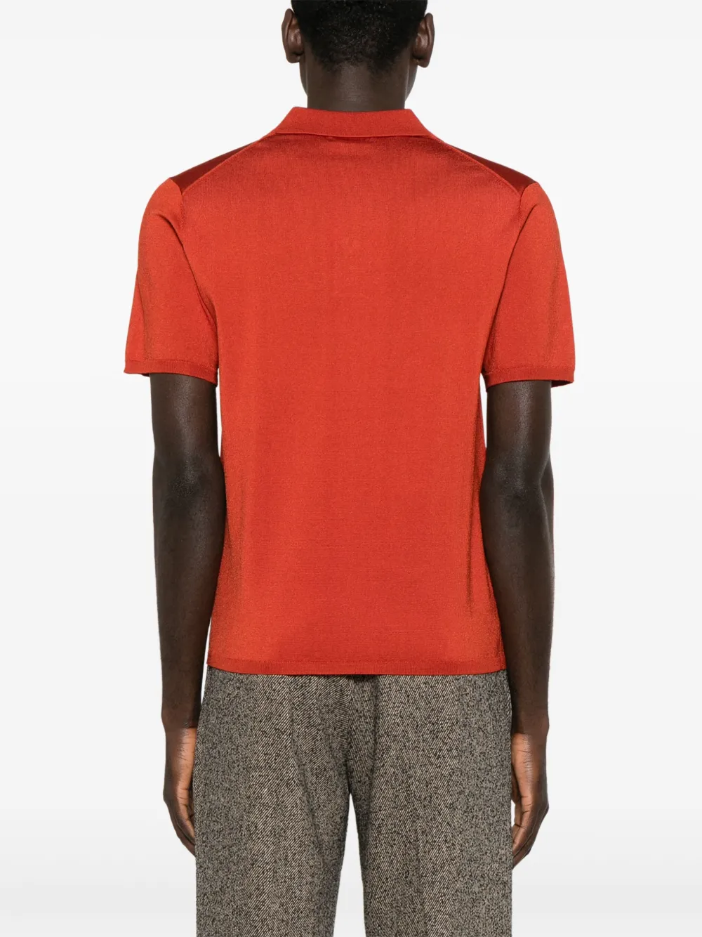 SANDRO Fijngebreid poloshirt Oranje