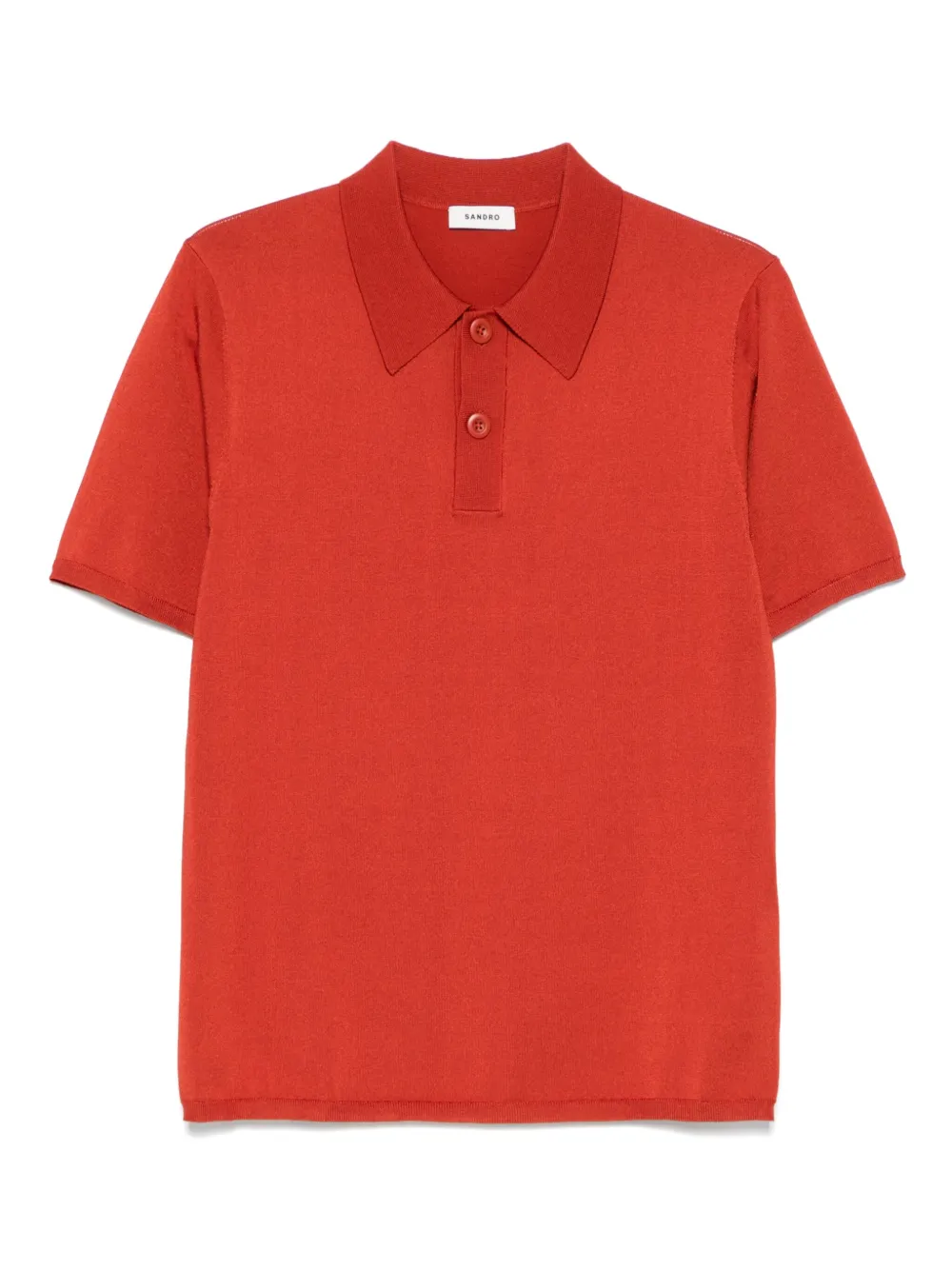 SANDRO Fijngebreid poloshirt Oranje