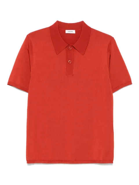 SANDRO fine-knit polo shirt