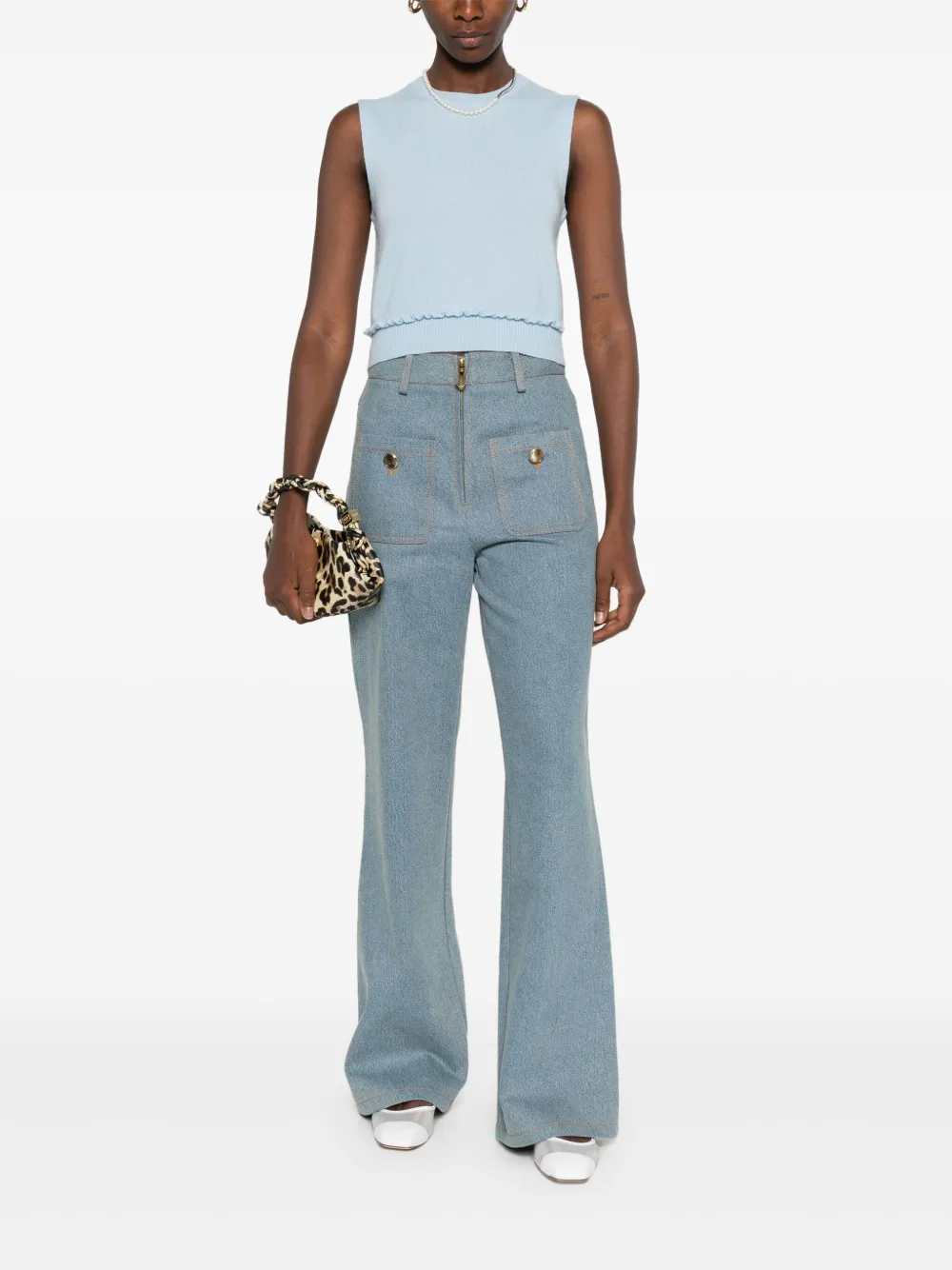 SANDRO Mouwloze top Blauw