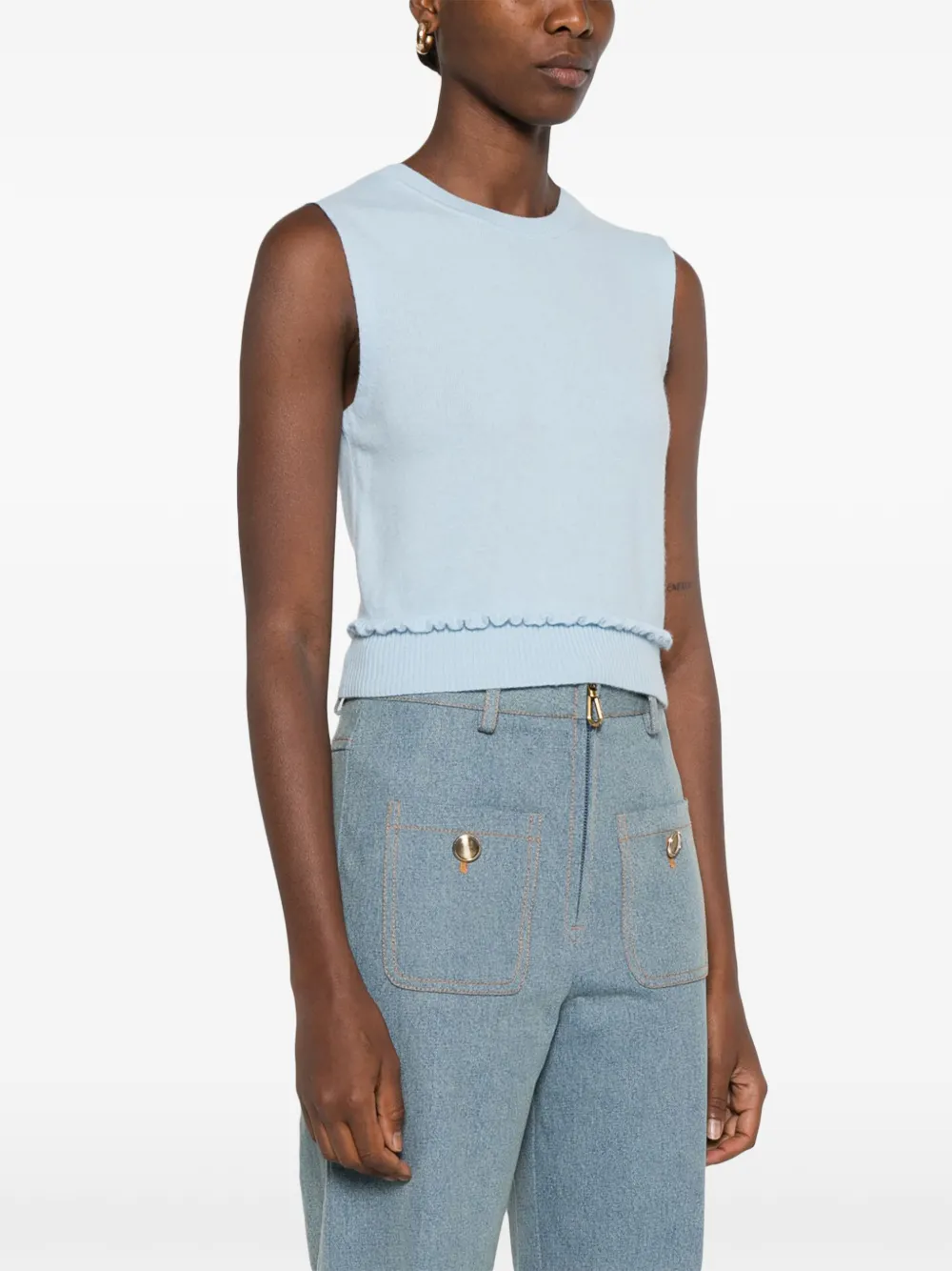 SANDRO Mouwloze top Blauw