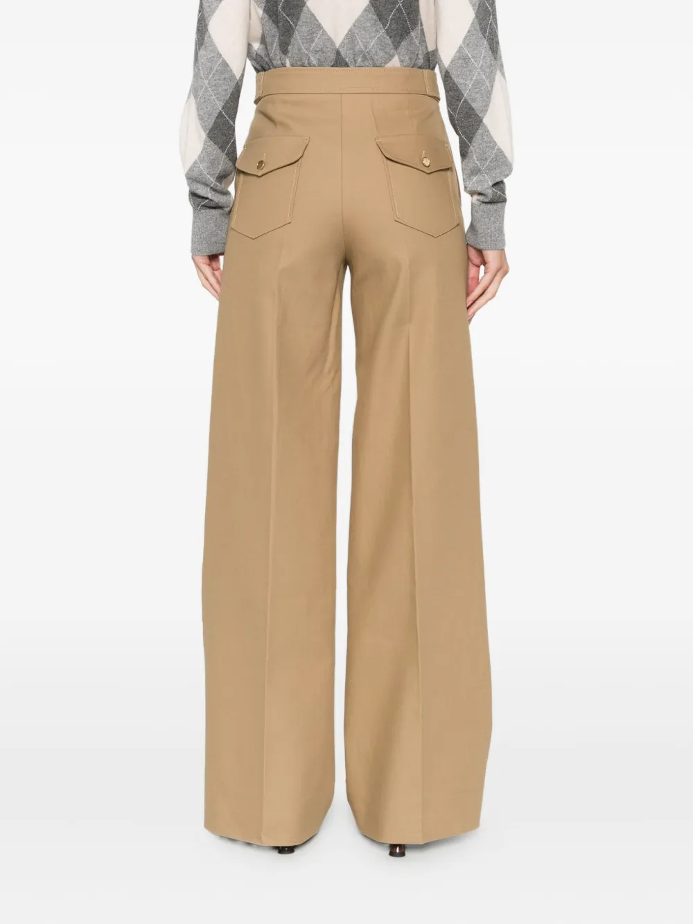 SANDRO Broek met wijde pijpen Beige