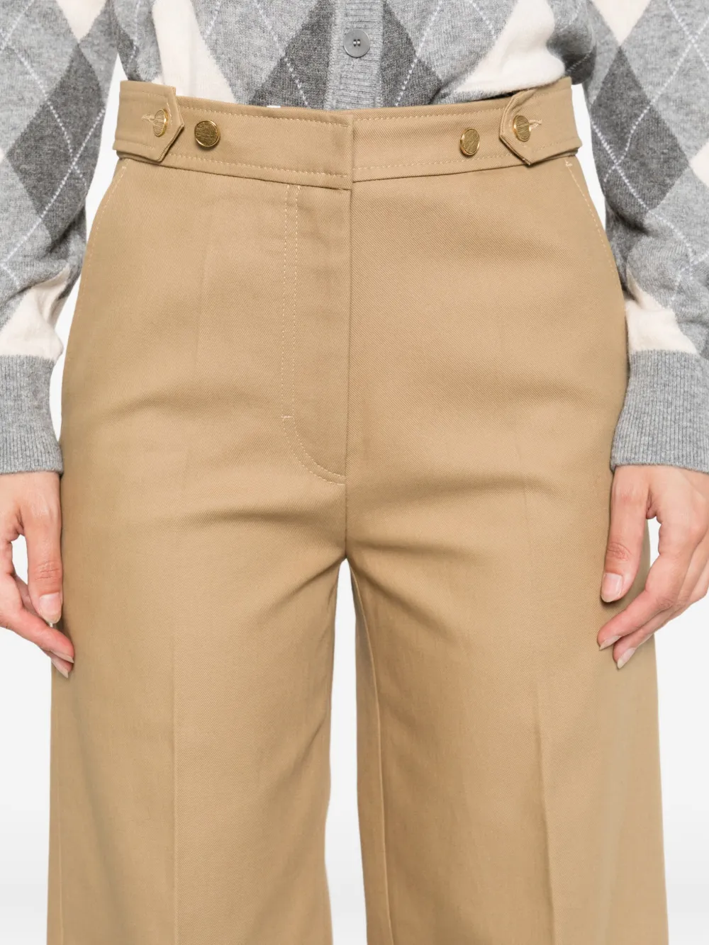 SANDRO Broek met wijde pijpen Beige