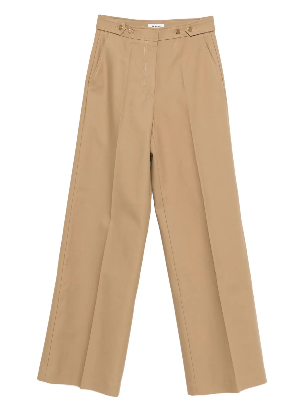 SANDRO Broek met wijde pijpen Beige
