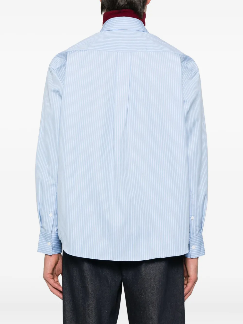 SANDRO Gestreept katoenen overhemd Blauw