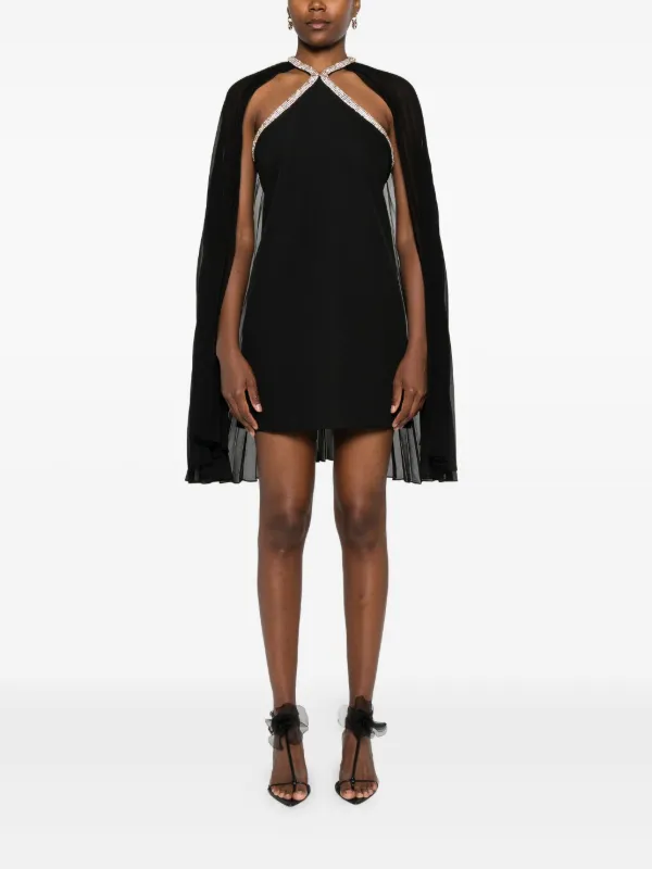 SANDRO Vestido Corto Con Detalle De Capa Negro FARFETCH PE