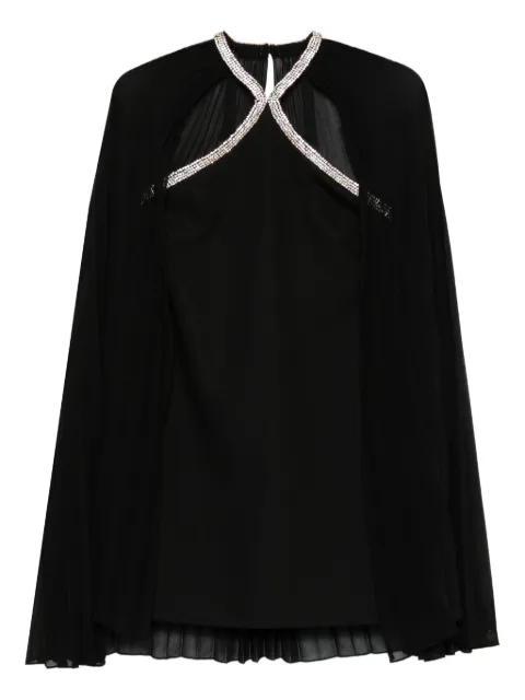 SANDRO pleated-cape embellishment mini dress