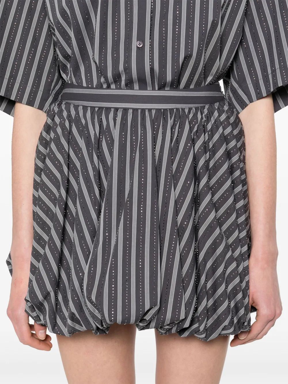 SANDRO Gestreepte mini-rok Grijs