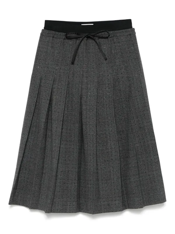 SANDRO Pleated Midi Skirt Grey FARFETCH AU