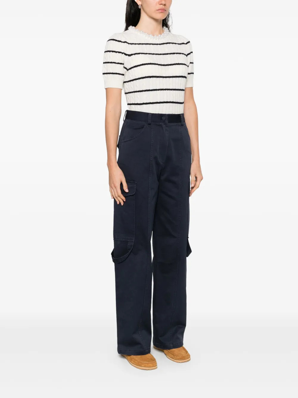 SANDRO Katoenen broek Blauw