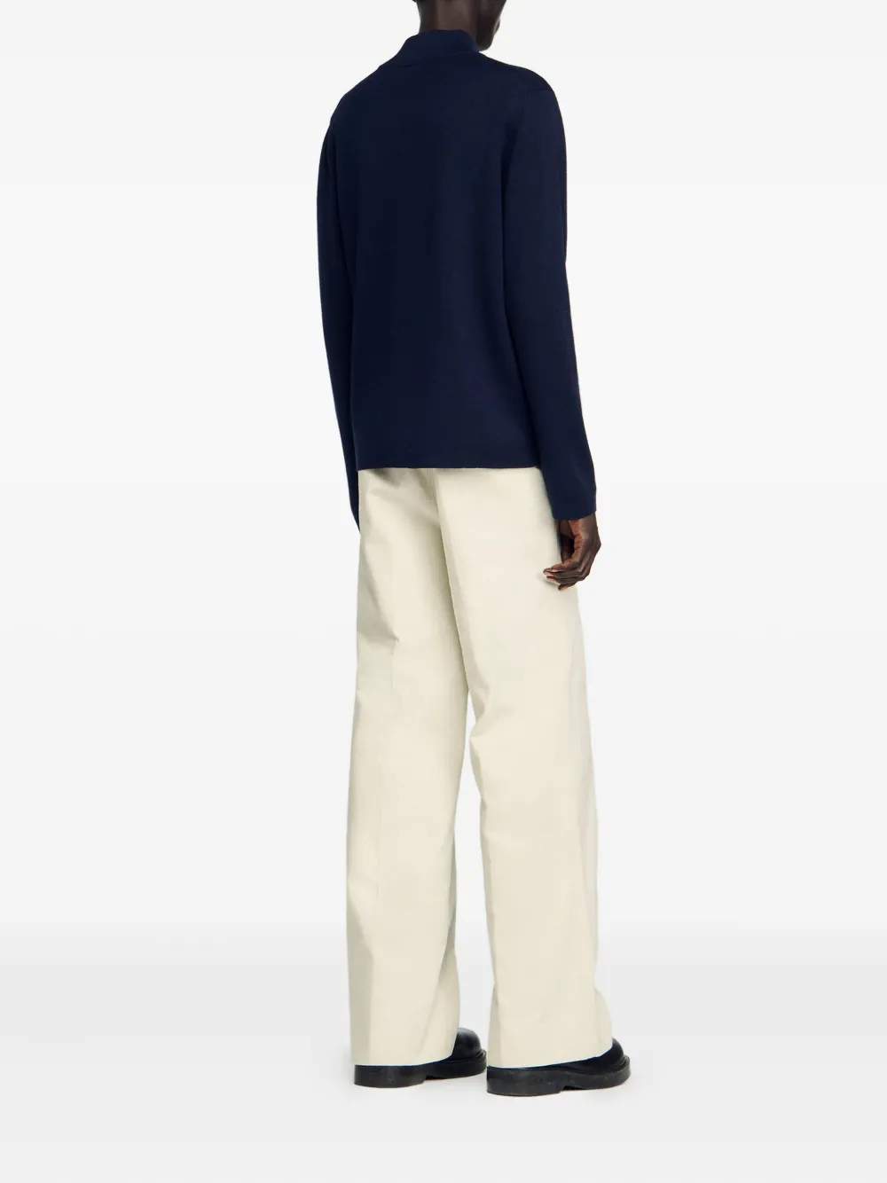 SANDRO Trui met opstaande kraag en rits Blauw
