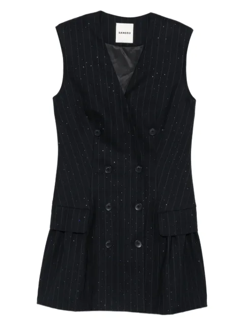 SANDRO rhinestone-embellished sleeveless dress