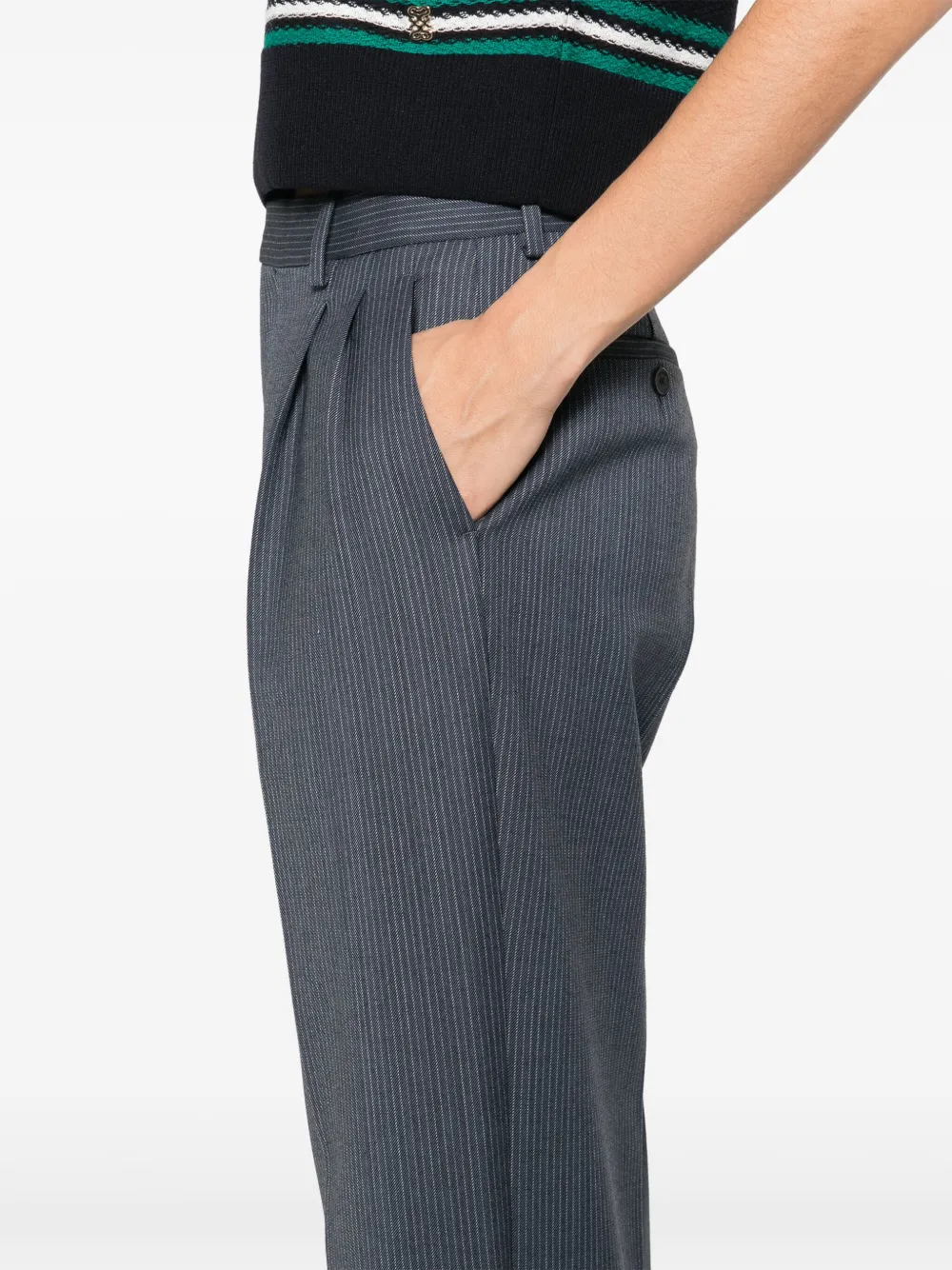 SANDRO Gestreepte straight broek Blauw