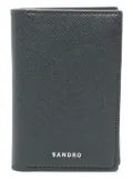 SANDRO Reconstituted leather wallet - Grey