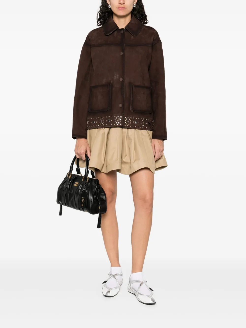 SANDRO Katoenen rok Beige