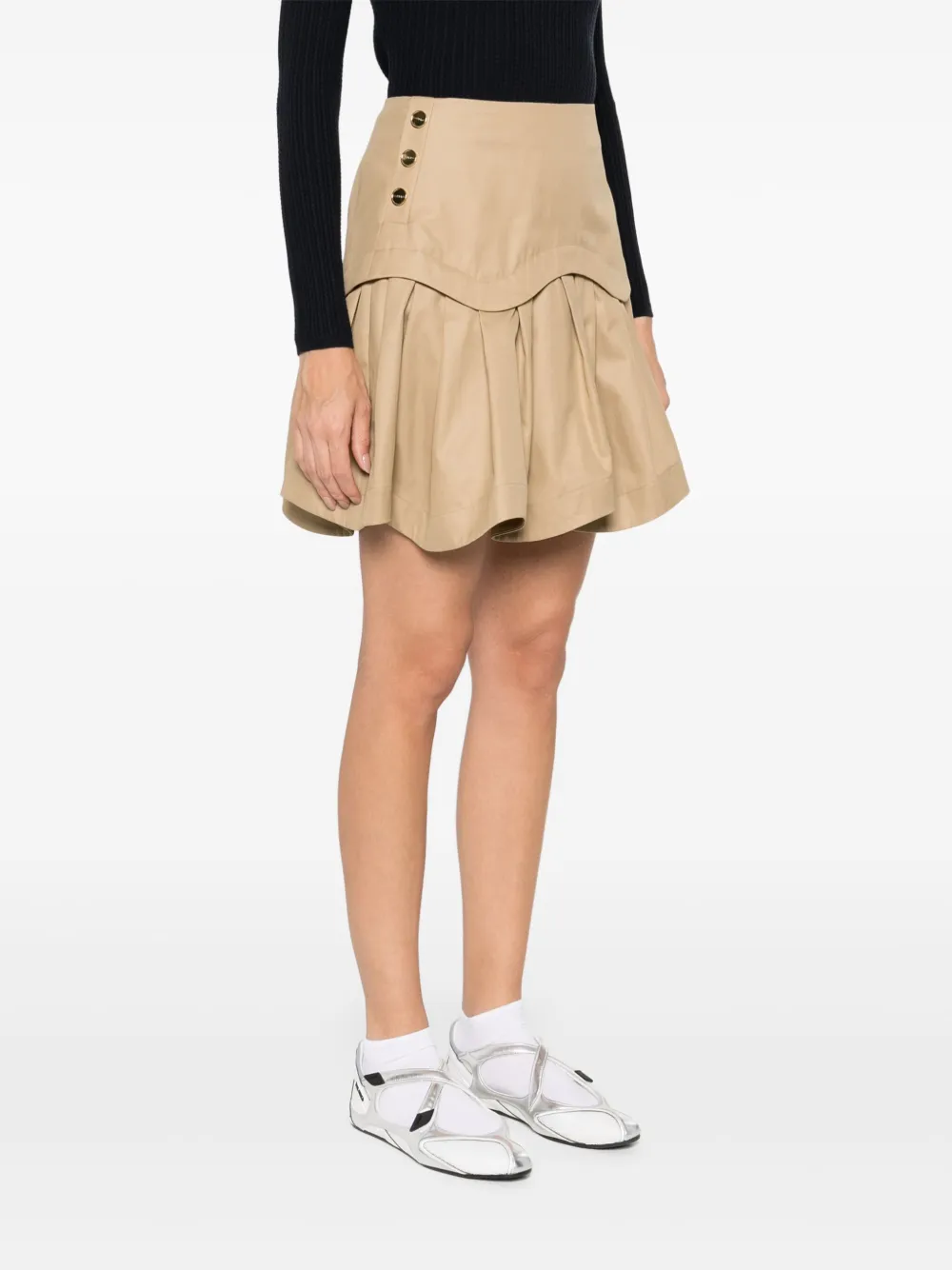 SANDRO Katoenen rok Beige