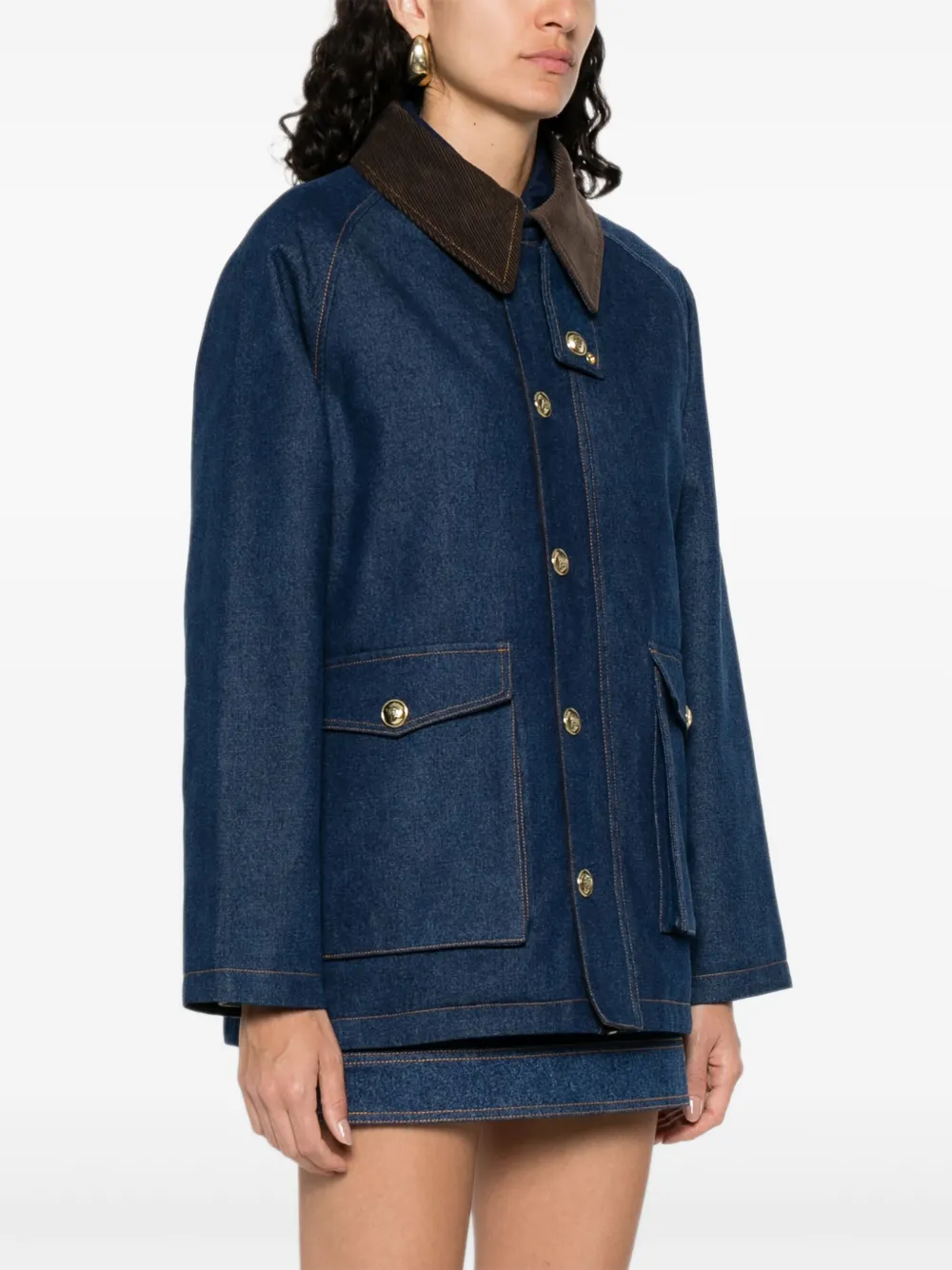 SANDRO Denim jack Blauw