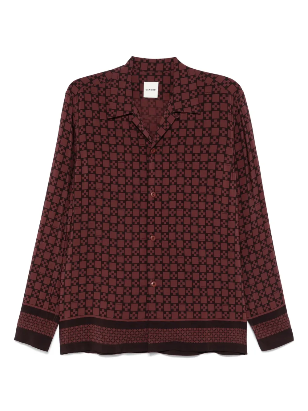 SANDRO Square Cross シャツ - ブラウン SANDRO Square Cross シャツ - ブラウン
