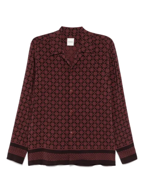 SANDRO Square Cross-print shirt