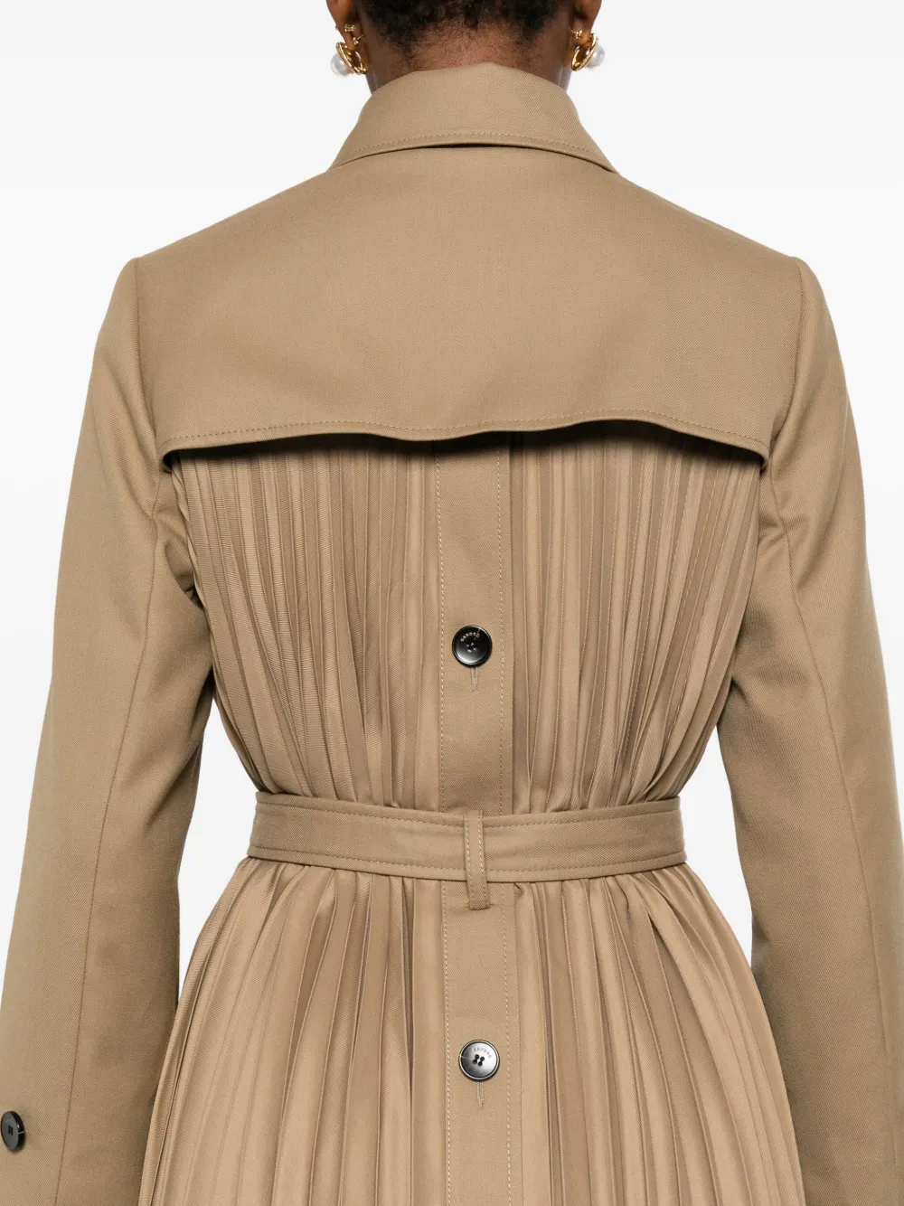 SANDRO Trenchcoat met dubbele rij knopen en ceintuur Bruin