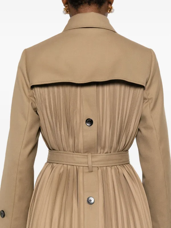 sandro ベージュ ロングコート ベルト付き Pleated trench coat with belt in Beige for Women | Sandro Paris